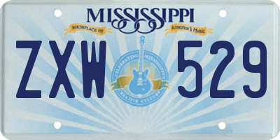 MS license plate ZXW529