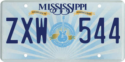 MS license plate ZXW544