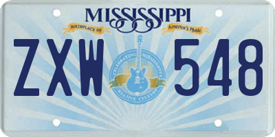 MS license plate ZXW548