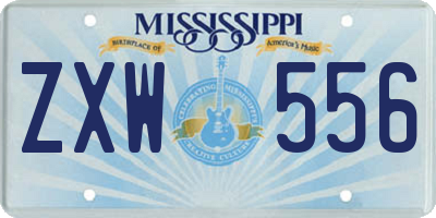 MS license plate ZXW556