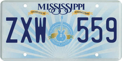 MS license plate ZXW559