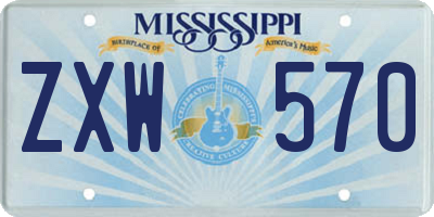 MS license plate ZXW570