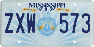 MS license plate ZXW573