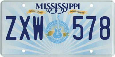 MS license plate ZXW578