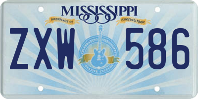 MS license plate ZXW586
