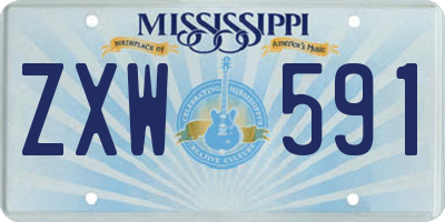 MS license plate ZXW591