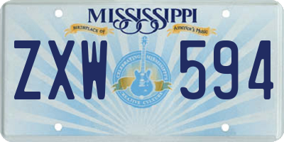 MS license plate ZXW594