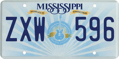 MS license plate ZXW596