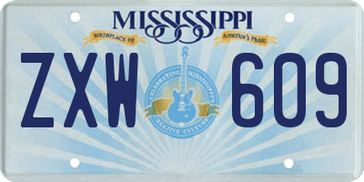 MS license plate ZXW609