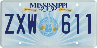 MS license plate ZXW611
