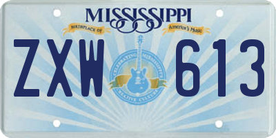 MS license plate ZXW613