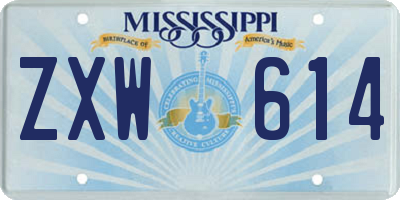 MS license plate ZXW614