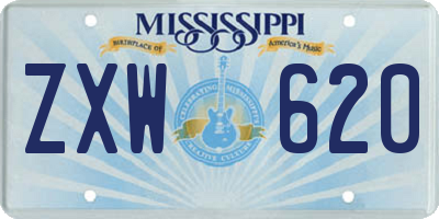 MS license plate ZXW620