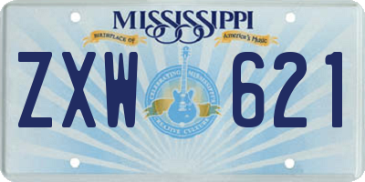 MS license plate ZXW621