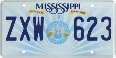 MS license plate ZXW623