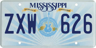 MS license plate ZXW626