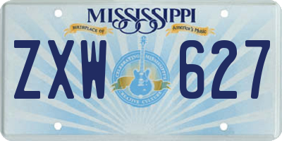 MS license plate ZXW627