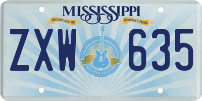 MS license plate ZXW635