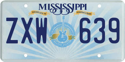 MS license plate ZXW639