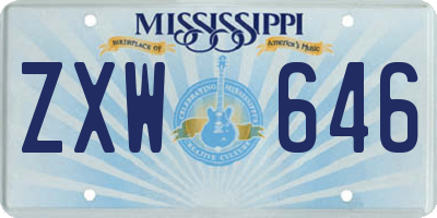 MS license plate ZXW646