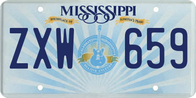 MS license plate ZXW659