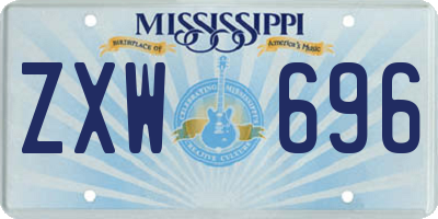 MS license plate ZXW696