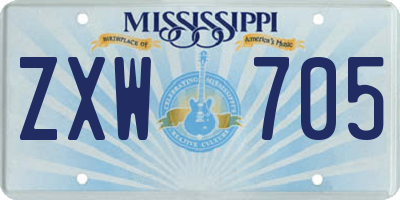MS license plate ZXW705