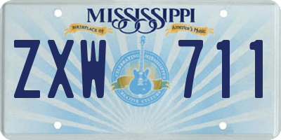 MS license plate ZXW711