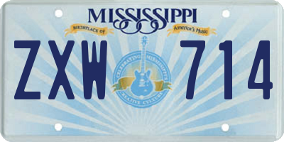 MS license plate ZXW714