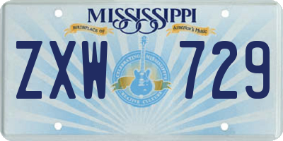 MS license plate ZXW729