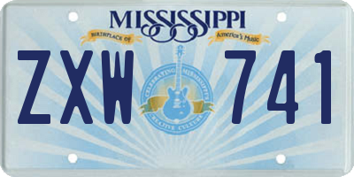 MS license plate ZXW741