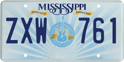 MS license plate ZXW761