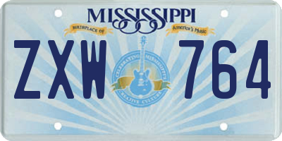 MS license plate ZXW764
