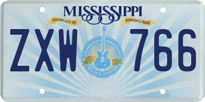 MS license plate ZXW766