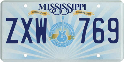 MS license plate ZXW769