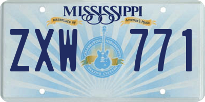 MS license plate ZXW771