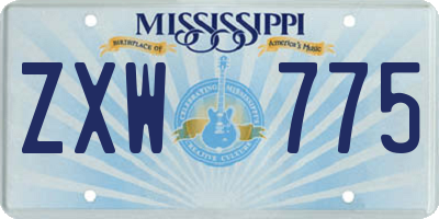 MS license plate ZXW775