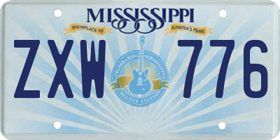 MS license plate ZXW776