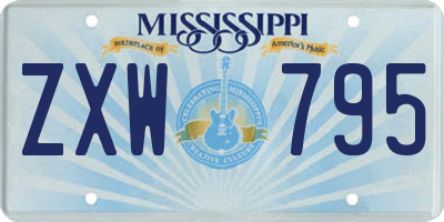 MS license plate ZXW795