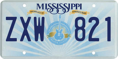 MS license plate ZXW821
