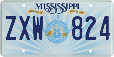 MS license plate ZXW824