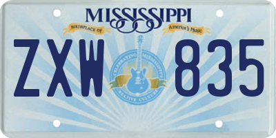 MS license plate ZXW835