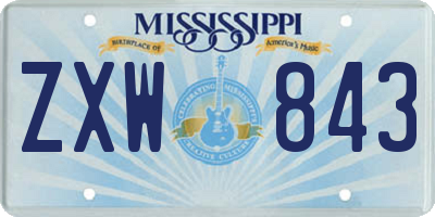 MS license plate ZXW843