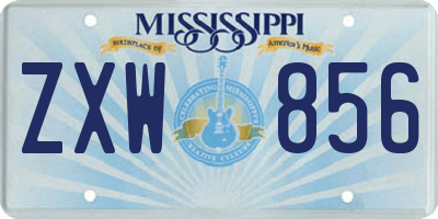 MS license plate ZXW856