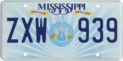 MS license plate ZXW939