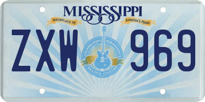 MS license plate ZXW969