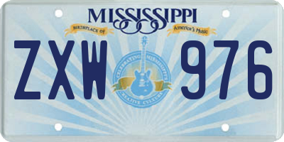 MS license plate ZXW976