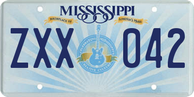 MS license plate ZXX042