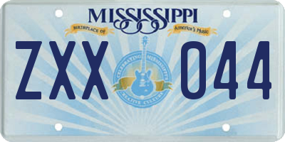 MS license plate ZXX044