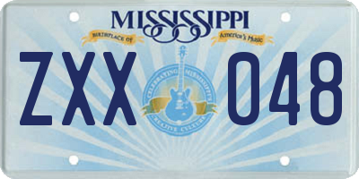 MS license plate ZXX048